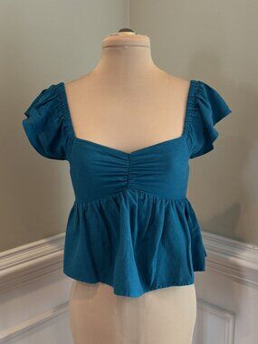 Midnight Sky Women's Turquoise Peplum Top - Size S